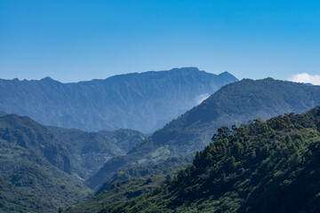 Kawaikini is the summit of the island's inactive central shield volcano, Mount Waialeale. Hanapepe Valley Lookout, Kauai, Hawaii.