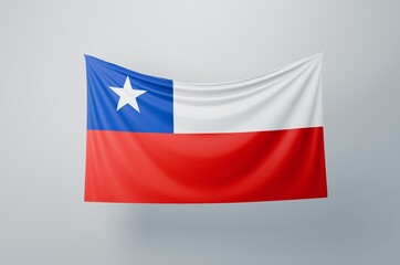 Chile Flag Waving Proudly. 3D Flag Banner Illustration image.