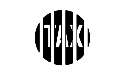 Prison for Tax, black isolated silhouette