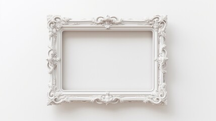 White frame empty baroque design,
