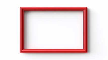 red frame empty modern design, isolated on white background