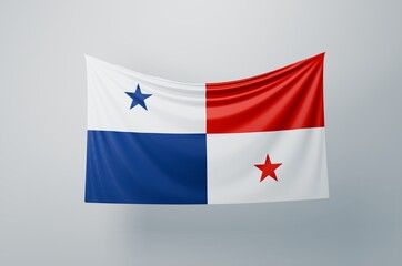 Panama Flag Waving Proudly. 3D Flag Banner Illustration image.
