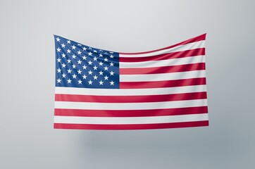 United States Flag Waving Proudly. 3D Flag Banner Illustration image.
