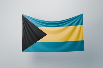 Bahamas Flag Waving Proudly. 3D Flag Banner Illustration image.