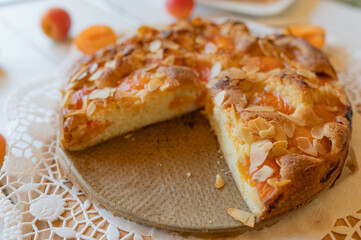 Apricot cake fresh and homemade baked