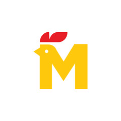 Letter M chick logo vector template © Imam