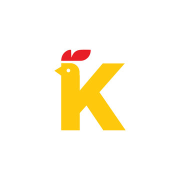 Letter K chick logo vector template
