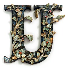 letter J on white background generative AI