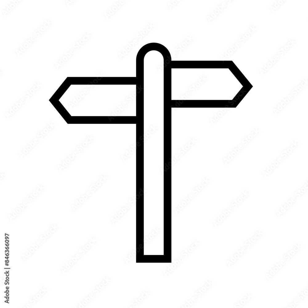 Poster crossroads sign icon perfect for navigation and decision-making themes