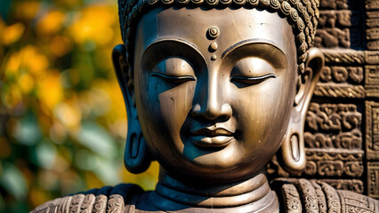 Burmese Buddha face close up