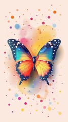 A beautiful watercolor painting of a butterfly with vibrant colors.