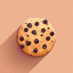 Fototapeta premium A chocolate chip cookie is a type of cookie that is made with chocolate chips. It is a popular dessert and snack food.