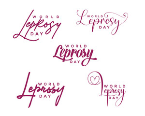 World Leprosy Day  Handwritten Calligraphy Illustration