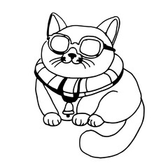 Grazioso gatto bagnino, illustrazione isolata 