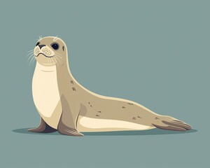 Cute cartoon seal.