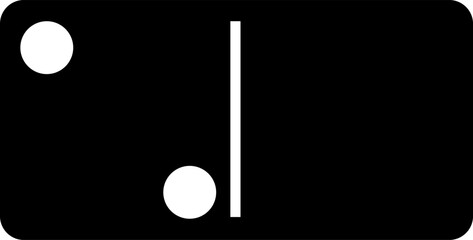 Dominoes. Domino Tiles Game. Domino of 28 tiles line icon set. White pieces with black dots. Vector illustrations