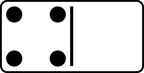 Dominoes. Domino Tiles Game. Domino of 28 tiles line icon set. White pieces with black dots. Vector illustrations