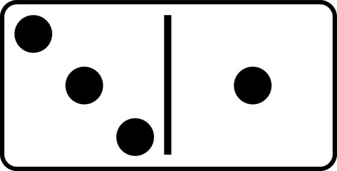 Dominoes. Domino Tiles Game. Domino of 28 tiles line icon set. White pieces with black dots. Vector illustrations