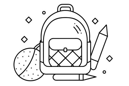 recommend clip art: Back to school elements line art