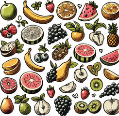 pattern with fruits