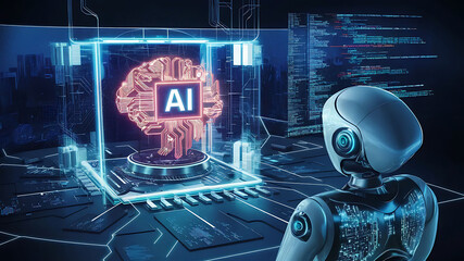 Self-Learning Artificial Intelligence: AI Programming, ChatGPT, Smart AI, Digital AI Art, AI Brain Processor