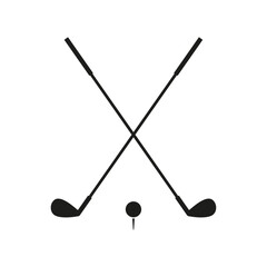 Pair of iron or wedge golf club flat vector icon for sports apps and websites