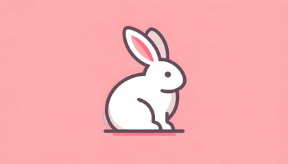 Fototapeta premium rabbit on pink 