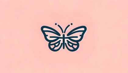 Fototapeta premium butterfly on pink background
