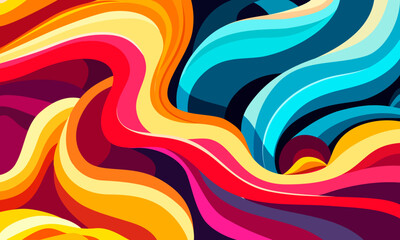 Abstract background with colorful waves. Abstract multicolored waves. Wavy banners. Colorful geometric shape.