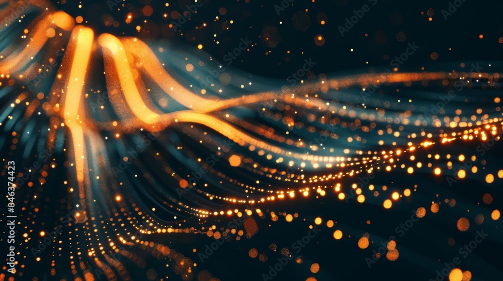 Poster abstract futuristic technology pattern with glowing lines and dots