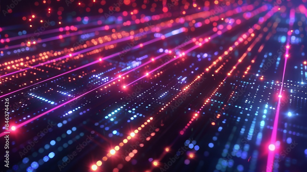 Poster abstract futuristic technology pattern with glowing lines and dots