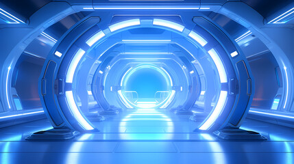 Blue glowing portal in futuristic sci-fi style