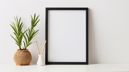 Black frame empty modern design, isolated on white background 