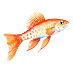 Vibrant Watercolor of a Firefish Goby Swimming Underwater