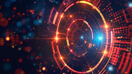 High-energy tech background with bright digital elements