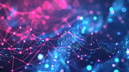High-tech background with futuristic data streams