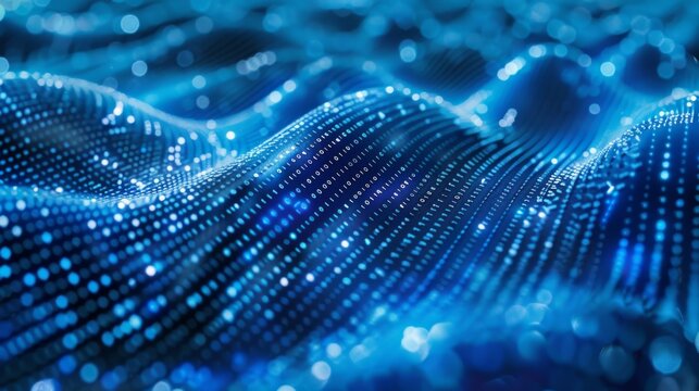 Tech-inspired wave pattern with binary code integration