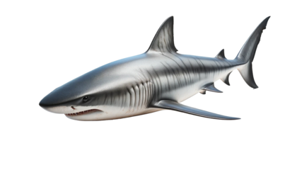 Shark isolated on transparent or white background