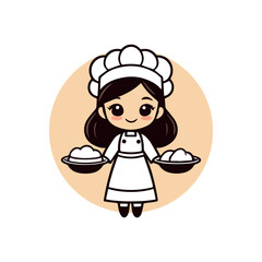 Cute Cartoon Chef Character in Traditional Uniform