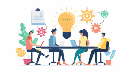 Startup Team Engaging in a High-Energy Brainstorming Session in a Dynamic Workspace, Fostering Creative and Innovative Ideas