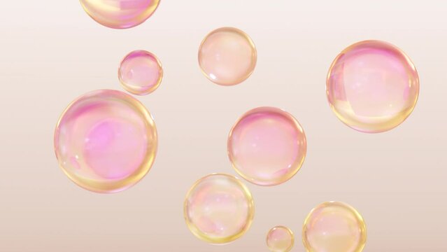 The elements of Macro Shot merge to form a serum. Drop is blended with a cosmetic serum. Fluid liquid blob in a metaball's morph animation. a seamless, looped 3D animation and an alpha matte.