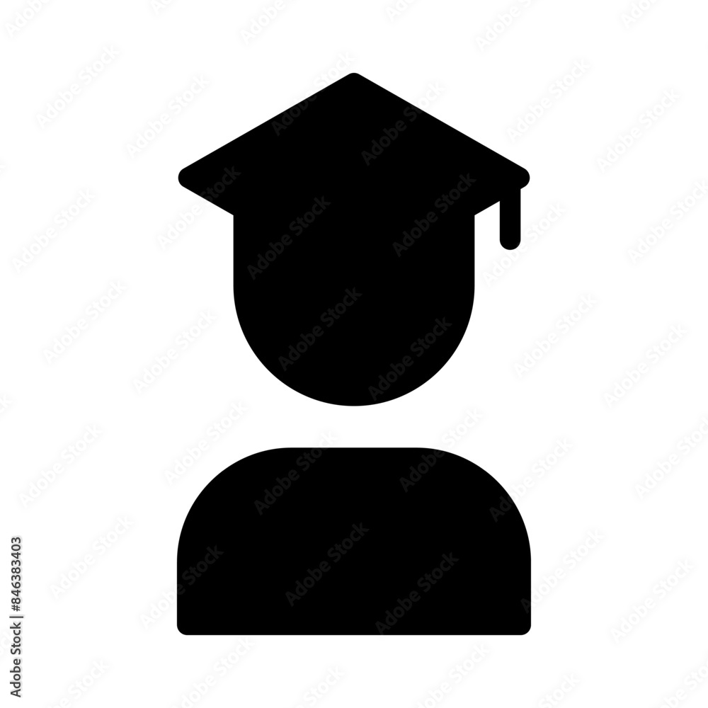 Poster graduation cap icon. with a soild style. suitable for use on websites, ui and mobile apps.