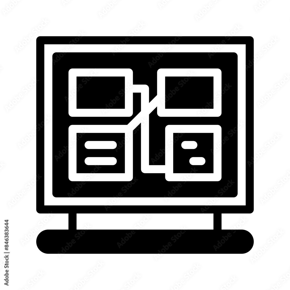 Poster notice board icon. with a soild style. suitable for use on websites, ui and mobile apps.