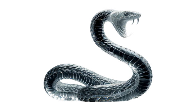  Snake sculpture isolated on transparent or white background