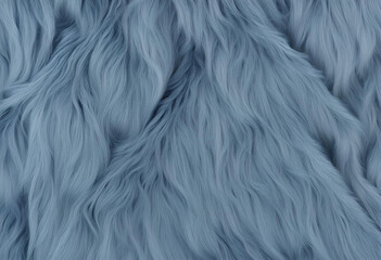 Obraz premium Top view fur Textured Backgrounds chambray blue, color trends in 2024, texture of shaggy fur.