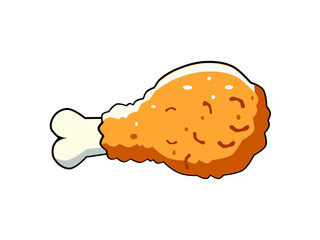 vector illustration of fried chicken thighs in flat and minimalist style isolated on white background