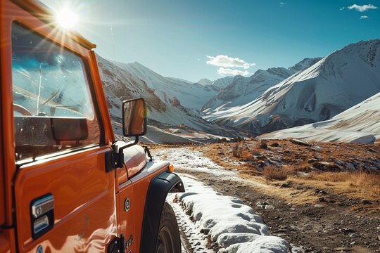 jeeping in the mountains close up