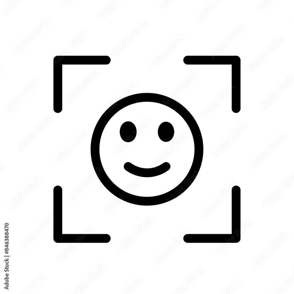 Poster face detection icon ideal for security and technology designs