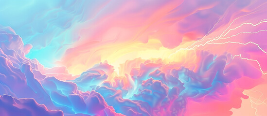 cloud and thunder iridescent pastel color