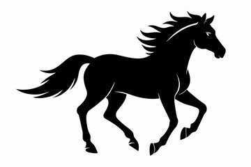 A horse tattoo black silhouette vector design